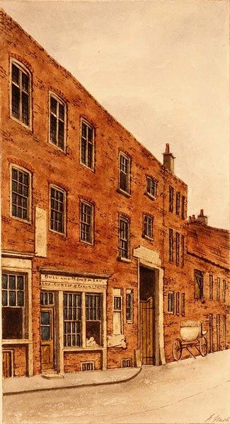Bull and Mouth Inn, St. Martin le Grand by Frederick Nash