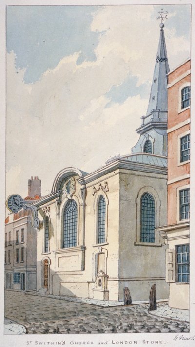 Church of St Swithin London Stone, City of London by Frederick Nash