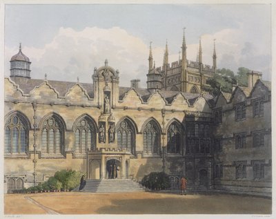 Exterior of Oriel College, illustration from the 