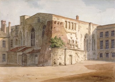 Exterior view of the Painted Chamber, Palace of Westminster, London by Frederick Nash