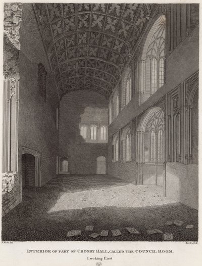 Interior of part of Crosby Hall by Frederick Nash