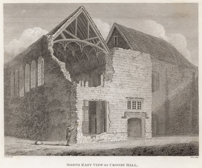North east view of Crosby Hall by Frederick Nash