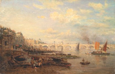 The Thames and Waterloo Bridge from Somerset House by Frederick Nash