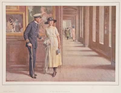 Naval officer and lady in the State Apartments by Frederick Pegram