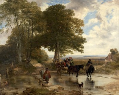 Market Cart at a Brook, 1845 by Frederick Richard Lee