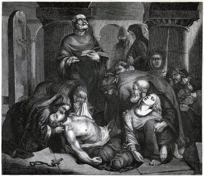 The Burial of Harold at Waltham Abbey by Frederick Richard Pickersgill