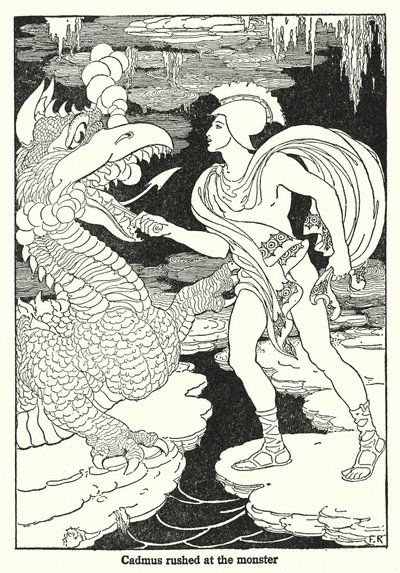 Cadmus Rushed at the Monster by Frederick Richardson