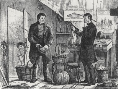 A Farmer Paying His Subscription to the Local Newspaper by Frederick Stuart after Church