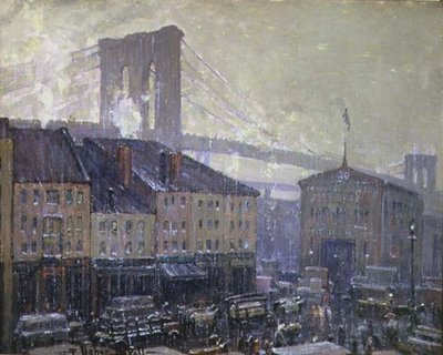 East River, New York, Winter by Frederick Usher de Voll