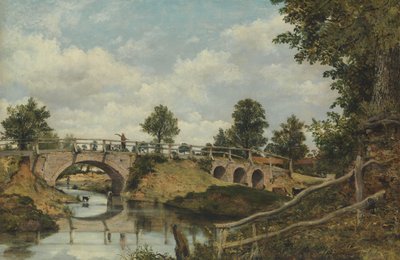 An Old Bridge at Hendon, Middlesex, ca. 1828 by Frederick W Watts