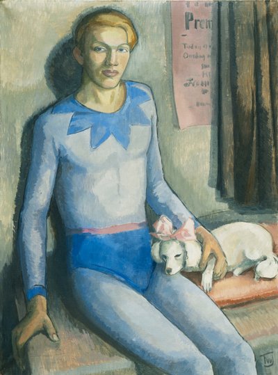 A Harlequin with his Dog by Frederick Wilhelm Jacobsen