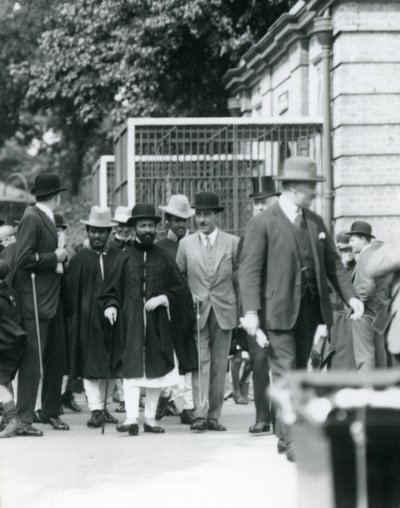 Sir Peter Chalmers Mitchell with Ethiopian Regent Haile Selassie and his entourage, London Zoo by Frederick William Bond