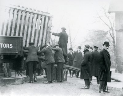 Unloading of the Newly Arrived Indian Rhinoceros, London Zoo, 1924 by Frederick William Bond