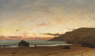 Coastal Scene with a Man and a Dog by Frederick William Meyer