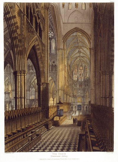 The Choir (plate 7 from Westminster Abbey) by Frederick after Mackenzie