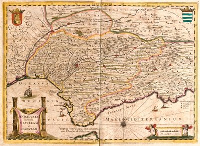 Map of Andalusia, with Seville and Cordoba (Spain) by Frederick de Wit