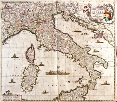 Map of Italy, Corsica and Sardinia by Frederick de Wit