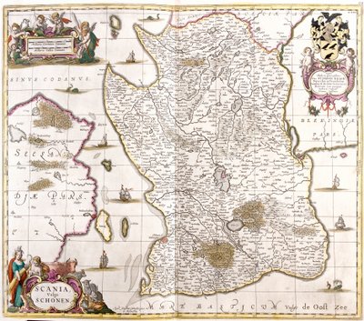 Map of Scania, Sweden by Frederick de Wit