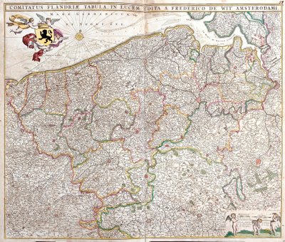 Map of the County of Flanders (France and Belgium) by Frederick de Wit