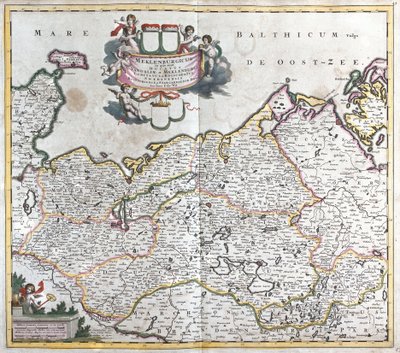 Map of the Duchy of Mecklenburg Schwerin (Germany) by Frederick de Wit