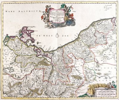 Map of the Duke of Pomerania (Poland) (etching) by Frederick de Wit