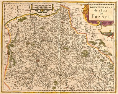 Map of the Ile de France, France by Frederick de Wit