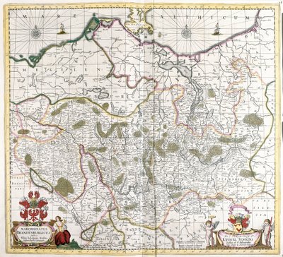 Map of the Margraviate of Brandenburg (Germany) (etching) by Frederick de Wit