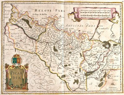 Map of the Province of Picardie (France) (etching) by Frederick de Wit