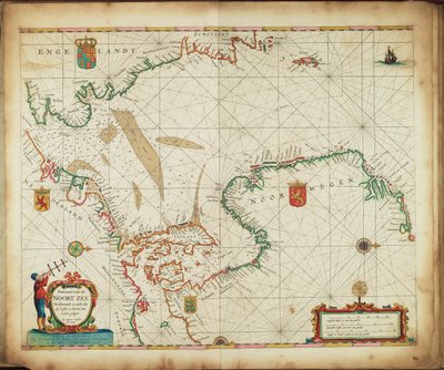 Pascaart van de Noort Zee verthoonende in zich alle de Custen en havens daer rontom gelegen by Frederick de Wit