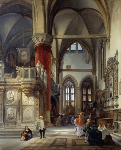 Interior of the Church of the Friars in Venice by Frederico Moja