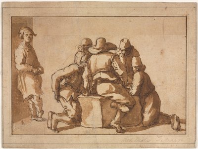 Genre Scene of Young Men Playing a Game by Frederico Zuccaro