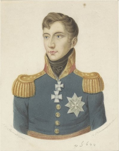 Portrait of William II, King of the Netherlands by Frederik Christiaan Bierweiler