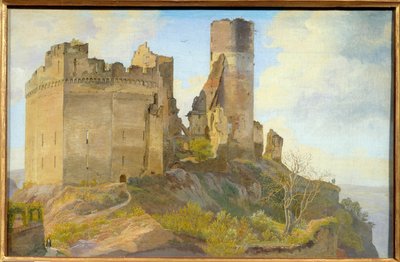View of the Ruins of the Schonburg Castle near Oberwesel on the Rhine by Frederik Hansen Sodring