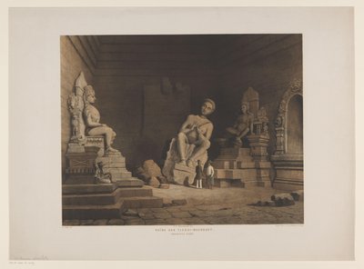 Two Men in the Ruins of Tjandi Mendoet (Ruins of Tjandi-Moendoet, Residency Kadoe) by Frederik Hendrik Weissenbruch