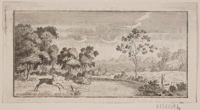 Landscape with Deer by Frederik Ludvig  Bradt