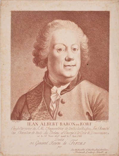 Portrait of Baron Johann Albrecht von Korff 1697-1766, Mid of the 18th century by Frederik Ludvig  Bradt