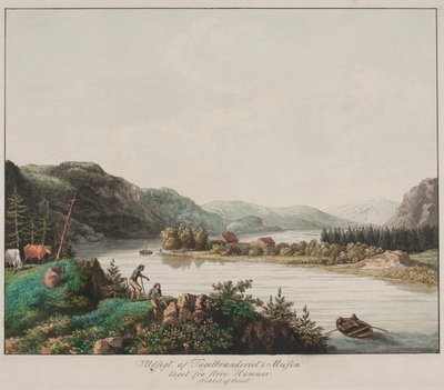 View of the Brickworks in Miøsen Taken from Store Hammer by Frederik Ludvig  Bradt
