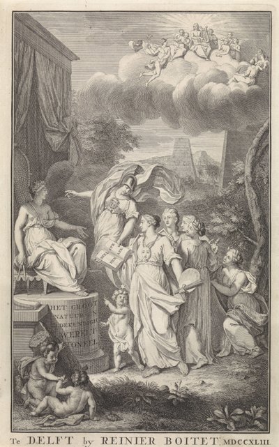 Minerva and the Arts Before a Throne Figure by Frederik Ottens