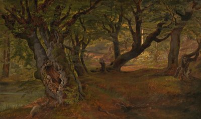 View of Bregentved Forest, Sjaeeland, mid 1830s by Frederik Sødring