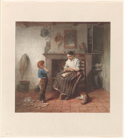 Interior with a Boy, a Kite, and a Woman by Frederik Willem Zürcher