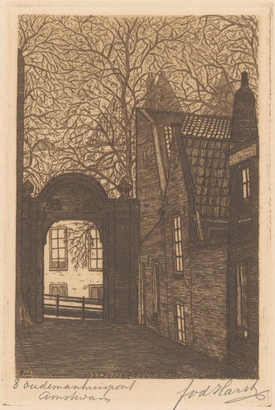 Oudemanhuispoort in Amsterdam by Frederik van der Harst (signed by artist)