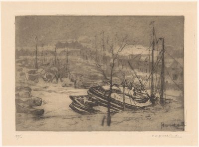 Little Harbor by Frederika Henriëtte Broeksmit (signed by artist)