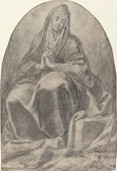The Grieving Virgin Contemplating Instruments of the Passion by French 17th Century