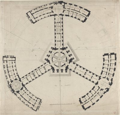Ground Plan for an Academy of the Fine Arts by French 18th Century