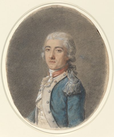 Portrait of a Man in a Military Uniform by French 18th Century