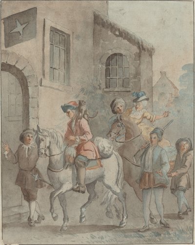 Arrival at an Inn by French 18th Century after Jean Baptiste Oudry