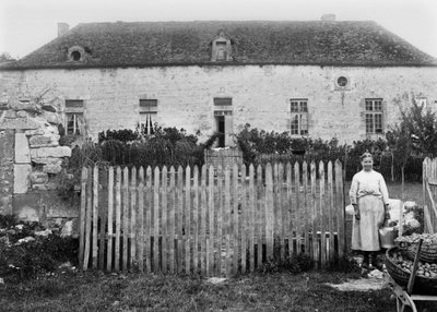 A Peasant Woman in Front of Her Farm by French Photographer
