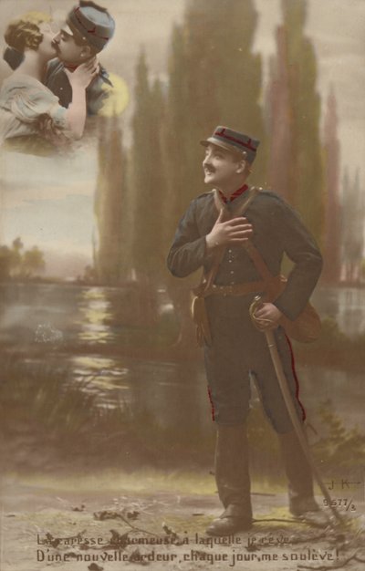 A Soldier Imagines He and His Love Kissing by French Photographer