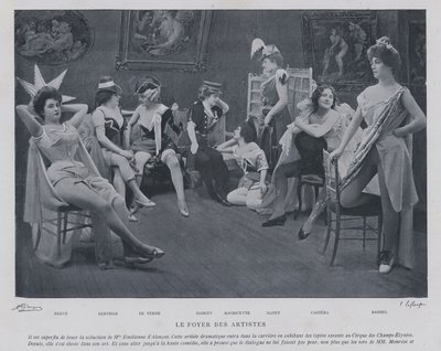 Actresses in the green room at the Theatre des Varietes, Paris by French Photographer