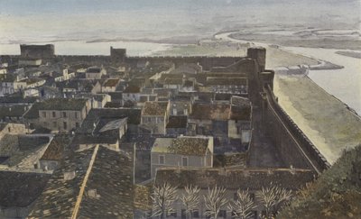 Aigues-Mortes, View of the Ramparts from Inside the City by French Photographer